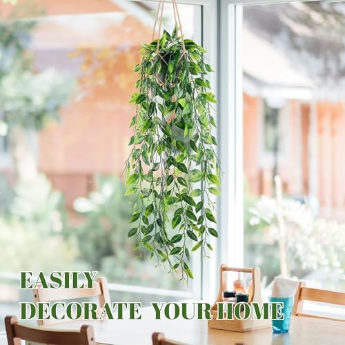 Der Rose Small Fake Hanging Plant Artificial Pea Pod for Wall Decor Indoor