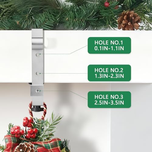 Stocking Hangers for Mantel,Adjustable Christmas Stocking Holder (8pcs-Silver)