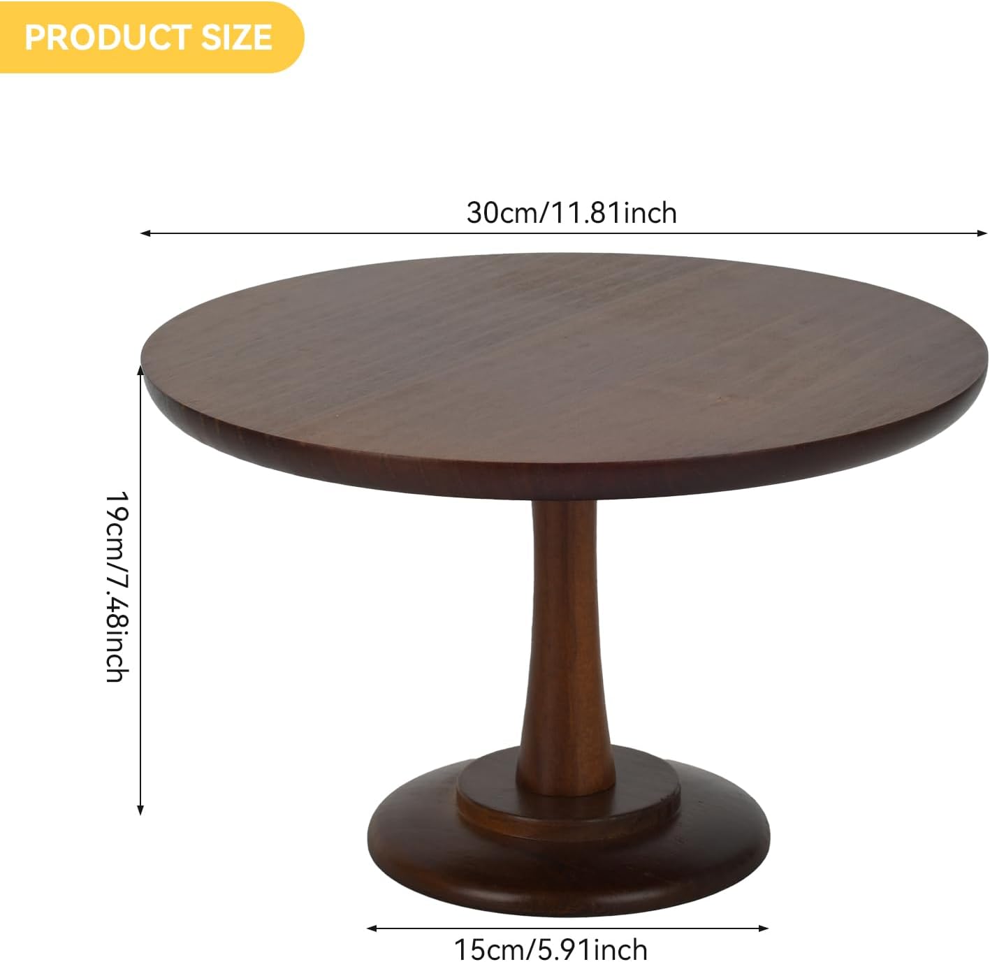 Wood Cake Stand Set Wooden Round Cupcake Stand / 12 Inch