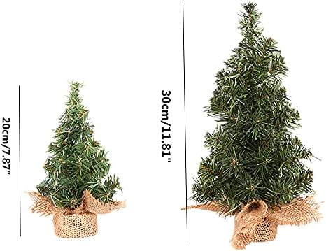 Tabletop Mini Christmas Tree, 7.87" / 11.81" Artificial Christmas Tree Xmas Miniature Pine Christmas Tree Perfect for Christmas Decorations, Home, Kitchen, Dining Table (6 PCS)