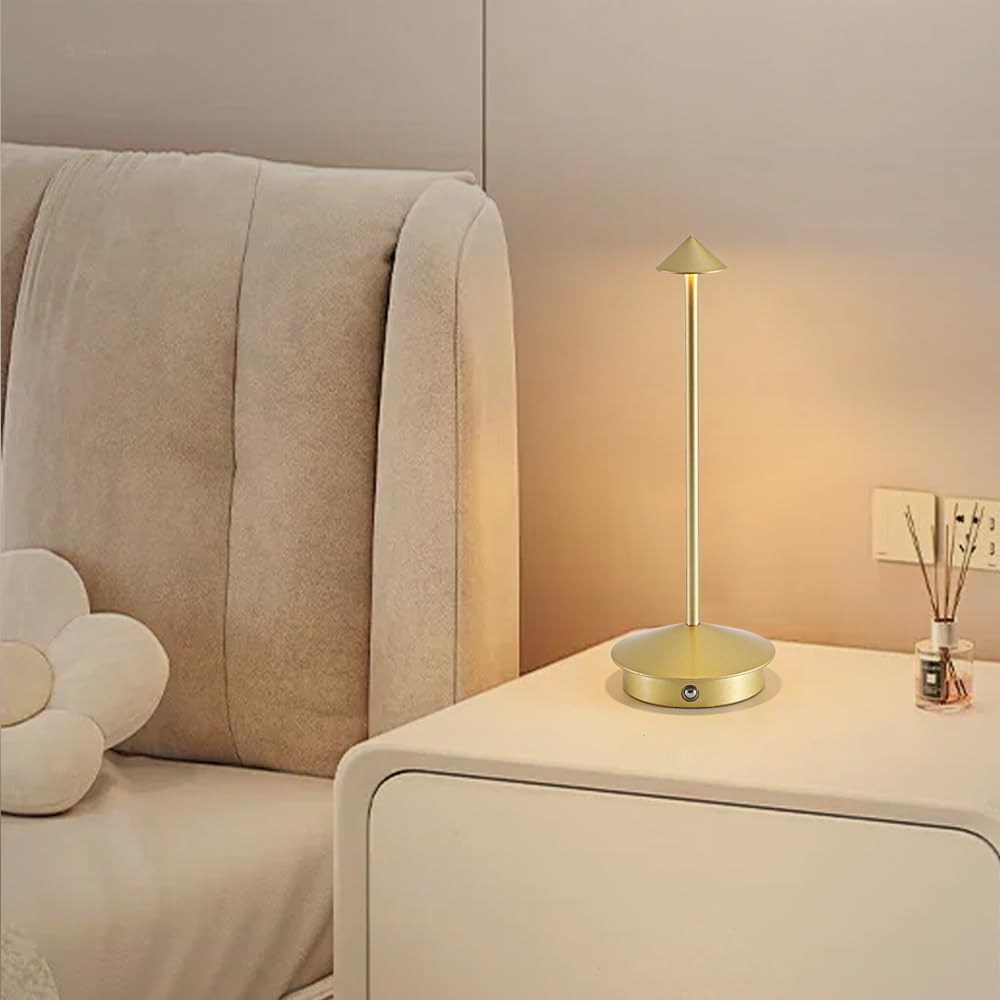EJQ 2 Pack LED Rechargeable Cordless Table Lamps,Portable Outdoor 5000mAh Battery Operated Table Light Touch Control 3