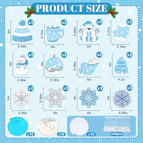 Winter Hanging Decorations, Christmas Spiral Swirls, 30-Pc Winter Decor
