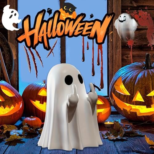 Halloween Ghost Figurine Middle Finger Tabletop Decoration