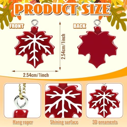 48Pcs Fall Ornaments, Maple Leaf Ornaments for Small Tree