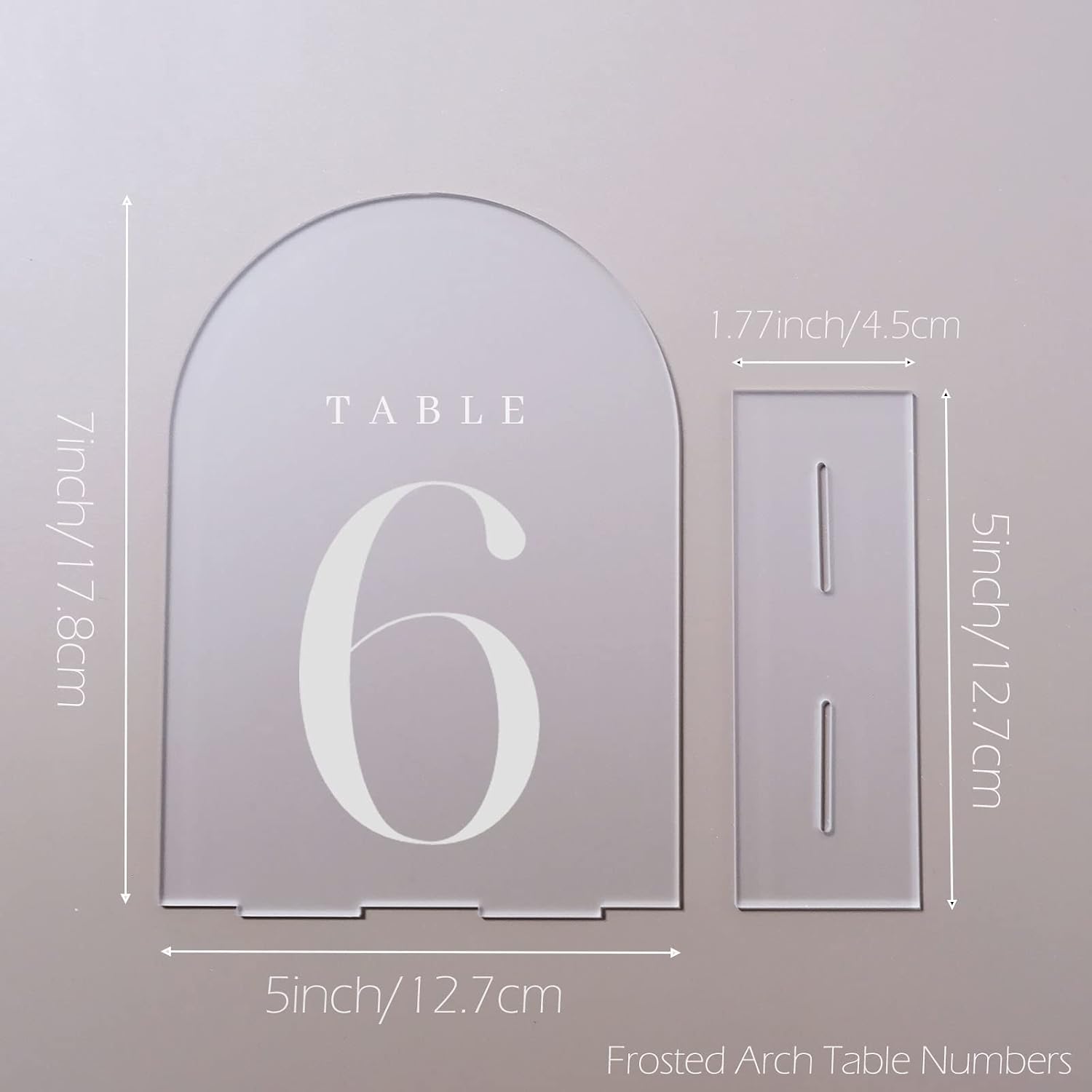 Frosted Arch Table Numbers for Wedding Reception, 10 Pack 5x7" Frosted Arch Acrylic Signs with Holder Acrylic Table