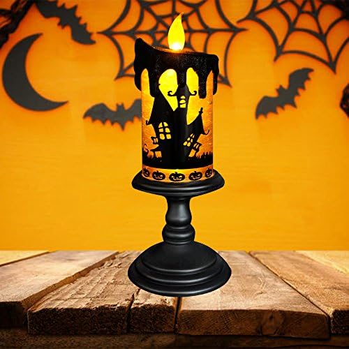 Eldnacele Bats Halloween Snow Globe Flameless Candle Battery Operated