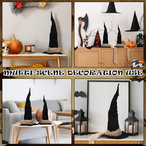 Chicingyou 2 Pcs Vintage Halloween Witch Hat Table Centerpieces 2 Size