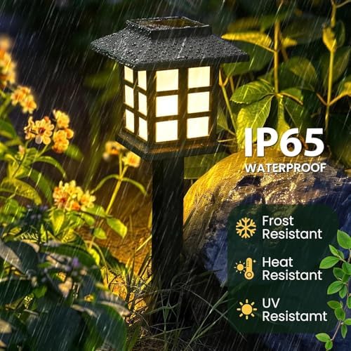 GIGALUMI Solar Lights Outdoor Waterproof 10 Pack, LED Garden Decor