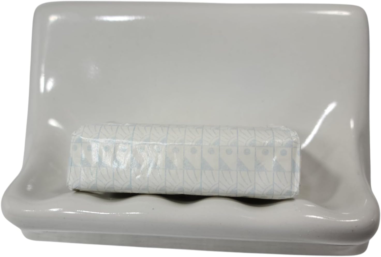 Snow Ceramic Tile Soap Dish Shower Tray Vintage Mid Century Modern Retro / White