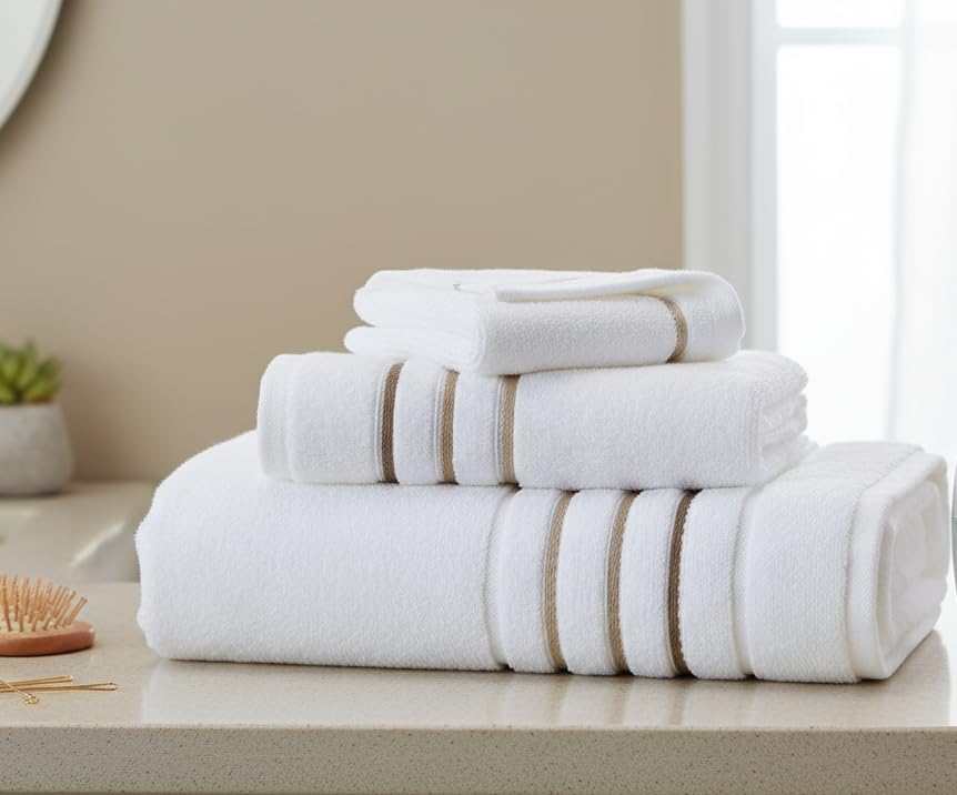 Bath Towels Set for Bathroom – Luxury 6-Piece Cotton Towels, Soft Absorbent & Quick Dry, 600 GSM Bath Towels for