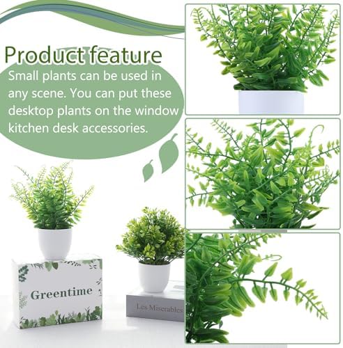 Small Fake Potted Plants / White-2 / Set of 2