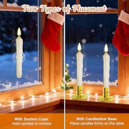 12 Pack Window Candles Battery Operated LED with Remote Timer