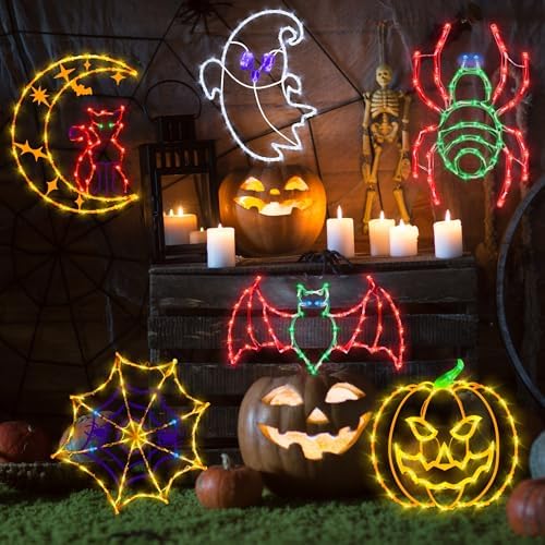 TRWYMZ Halloween Decorations - 16" Halloween Window Silhouette Lights
