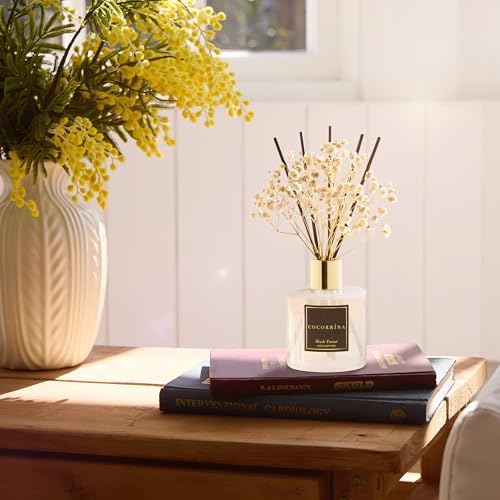 Cocorrína Reed Diffuser Sets, 6.7 fl oz. Black Forest Diffuser with Sticks Home Fragrance Reed Diffuser for Bathroom