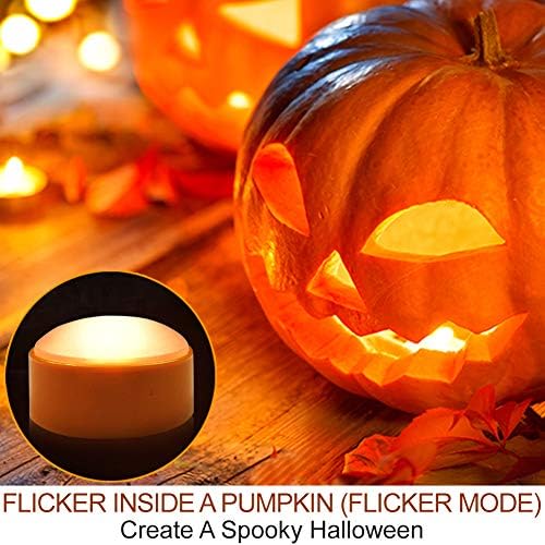 4-Pack Halloween LED Pumpkin Lights Battery Operated - Orange Pumpkin Lights with Timer and Remote Halloween Decor - Jack-O-Lantern Decoration Outdoor