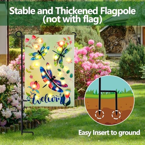 Garden Flag Stand Holder, Yard Flag Pole for Outside, 2Pack