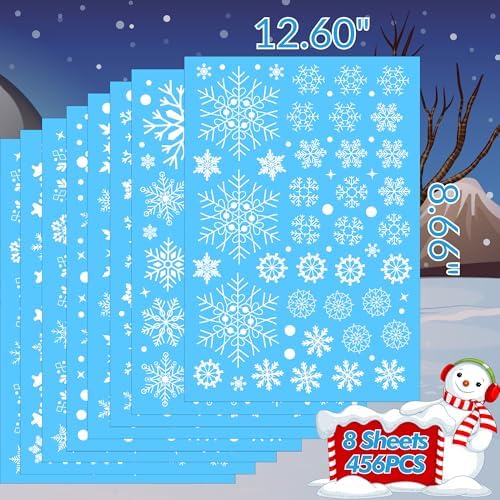 Snowflake Window Clings, Christmas Winter Window Decor