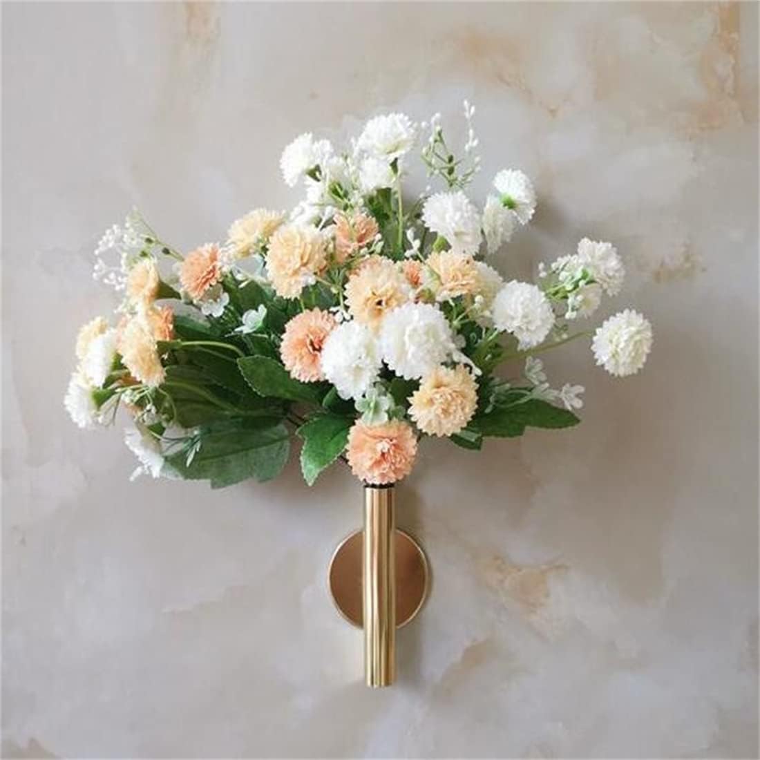 Faux Flowers / Round Gold / Set of 2