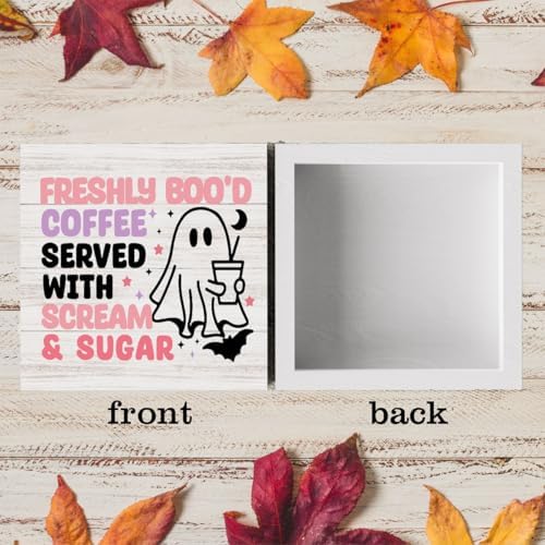 Halloween Ghost Coffee Sign Decor Decorations
