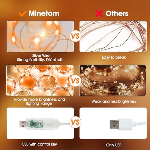 Minetom Halloween Curtain Lights, 300 LEDs Twinkle Fairy Lights, 8 Modes
