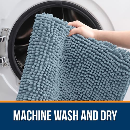OLANLY Toilet Rugs U-Shaped 20x20, Soft Absorbent Chenille Contour Rugs