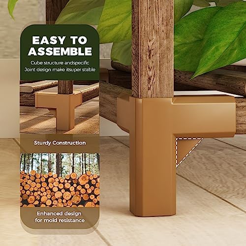 Bamworld Plant Stand Indoor Outdoor Corner Shelf 11 Potted Large Holder