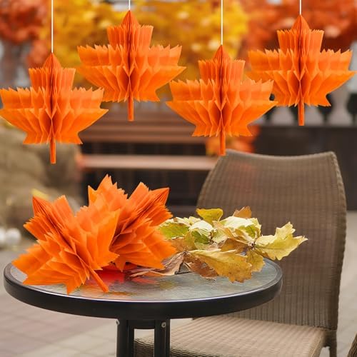 Fall Paper Maple Leaves Honeycomb 12Inch