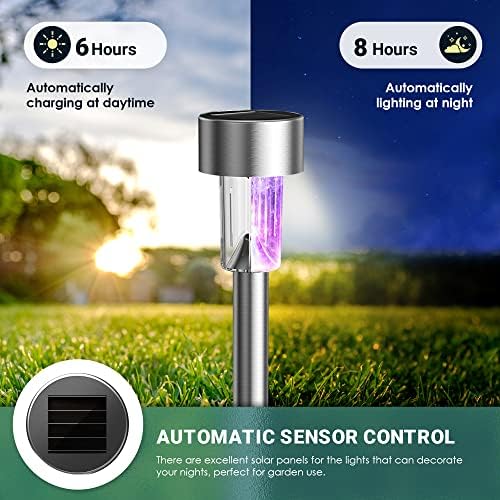 GIGALUMI Outdoor Waterproof Multicolor Solar Garden Lights, 20 Pack