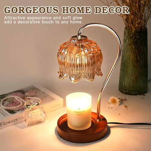 Funistree Flower Candle Warmer Lamp with Timer, Dimmable Candle Lamp Warmer, Christmas Birthday Gifts for Women Mom