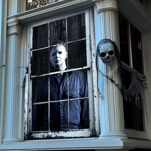 Halloween Horror Window and Door Cover, Scary Decoration for Home Party
