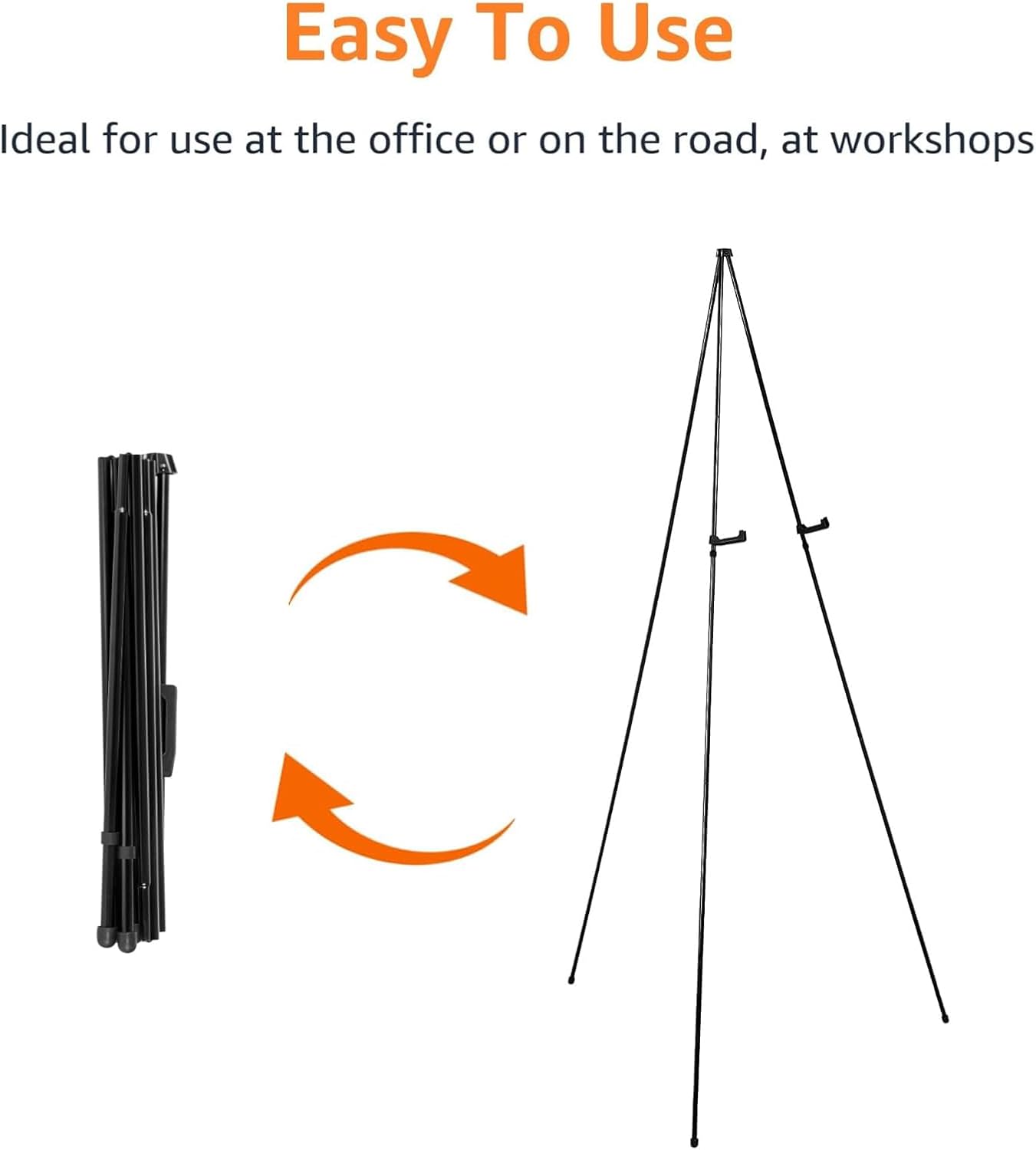Easel Display Stand / 39.17"D x 43.5"W x 60.83"H / Black