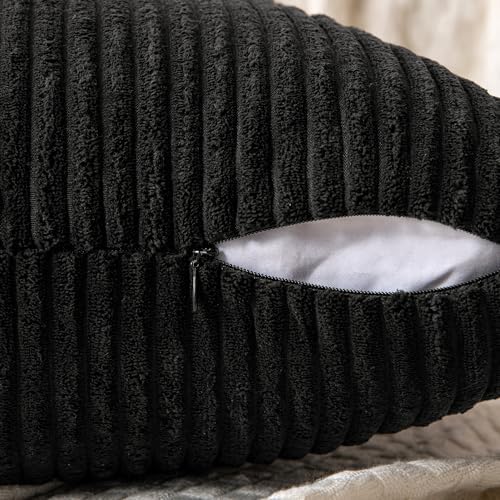 MIULEE Black Decorative Throw Pillow Covers for Couch 20x20 Inch