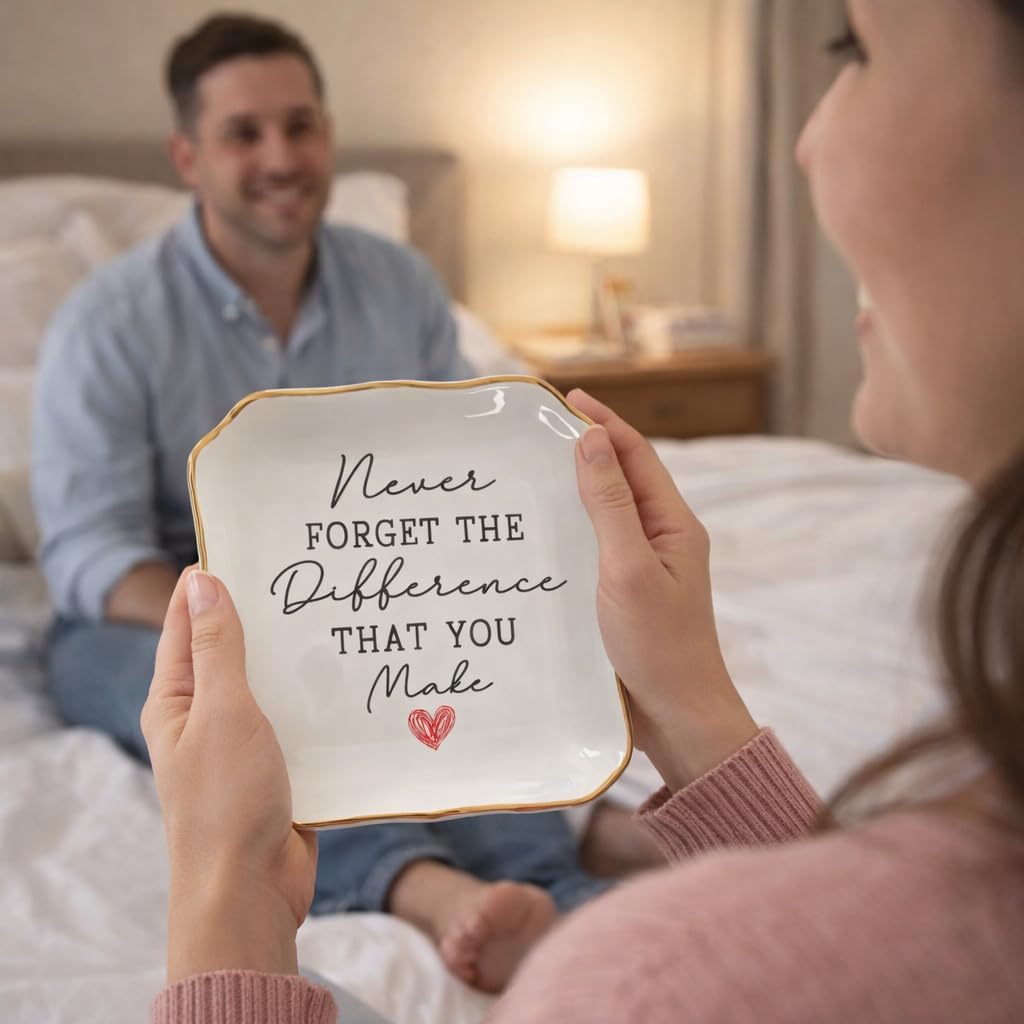 Ceramic Ring Dish Tray for Teacher Appreciation Gifts / Never Forget The Difference You Make