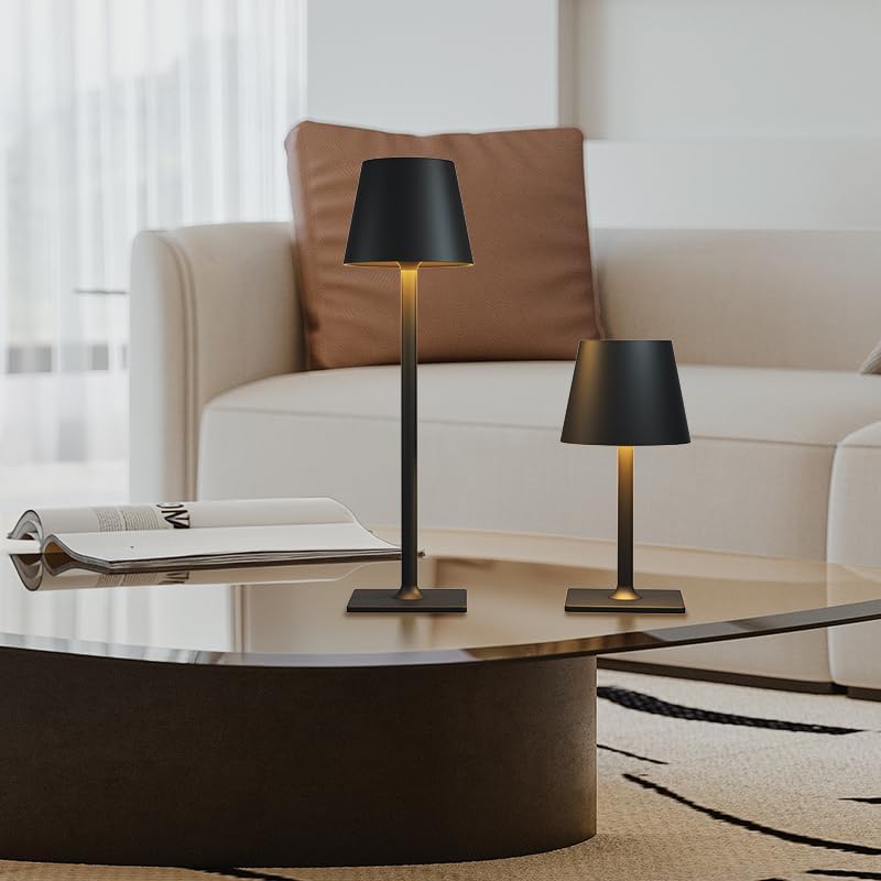 Fizrice Cordless Table Lamp Rechargeable Black 4 Pack Battery Operated