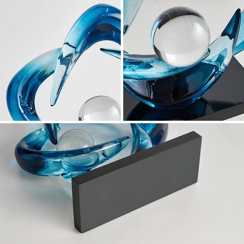 Resin Gold Decorative Statue / Blue