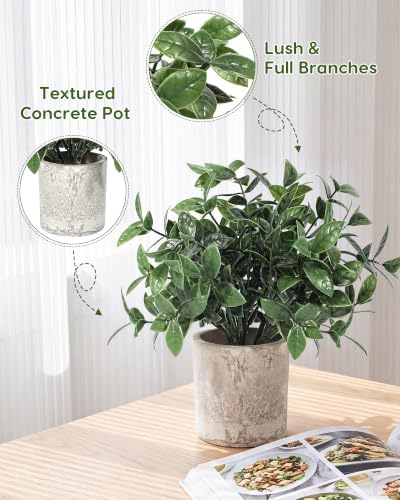 Velener 2 Pcs Small Fake Plants Eucalyptus, Artificial Plants Indoor for Shelf, Potted Eucalyptus Plants for