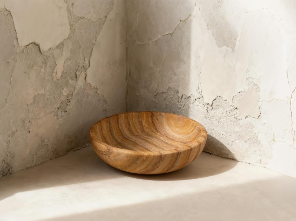 7.8" Decorative Key & Fruit Bowl for Bohemian / Tiger-stripe / Natural