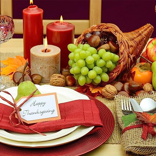 Dandat 1 Pcs Fall Cornucopia Basket Centerpiece 13.78 Inch, Imitation Vine