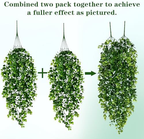 Waipfaru 8Pcs Fake Hanging Plants 2.7FT Fake Plants Fake Vines Greenery