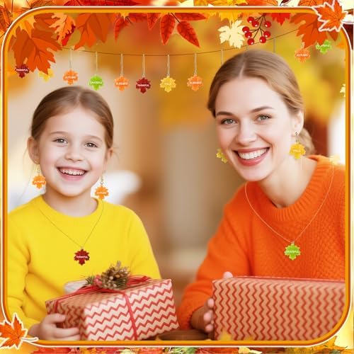 48Pcs Fall Ornaments Glitter Maple Leaf Ornaments for Small Tree
