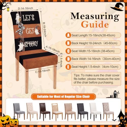 Moukeren 6 Pcs Spooky Halloween Chair Covers Ghost Dining Slipcovers