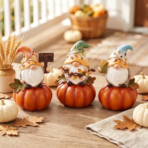 Fall Decorations for Home Fall Gnome Table Decor on Pumpkin Figurines
