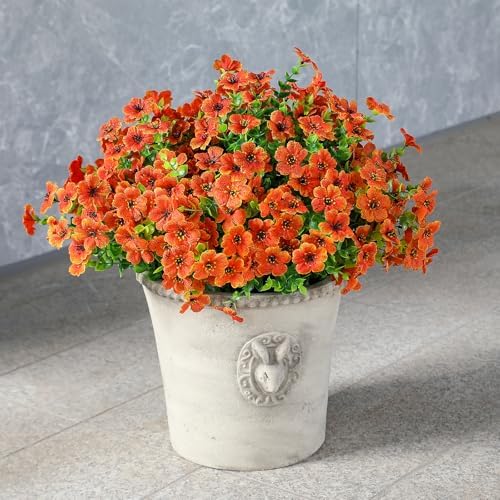 alyptus Artificial Mums for Outdoors – 12 Bundles UV Resistant Fall Flowers, Faux Outdoor Flowers & Fake Mums for Fall Decor