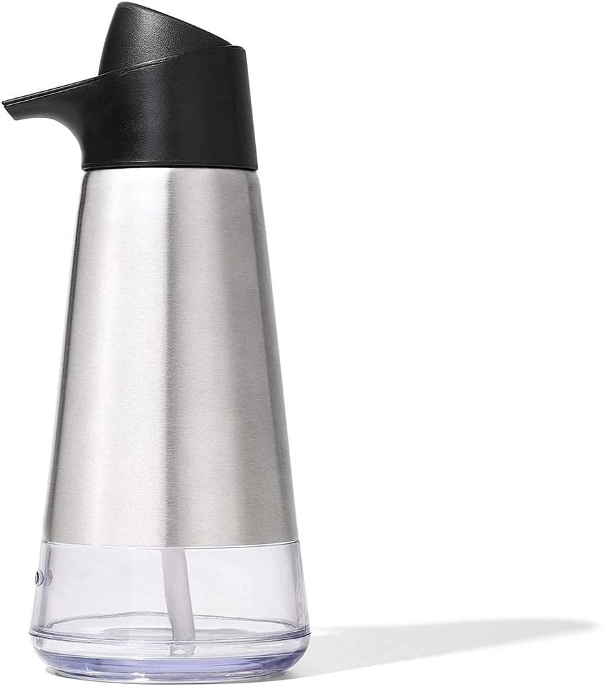 OXO Good Grips Stainless Steel Easy Press Soap Dispenser | 15 oz Capacity, One-Handed Press, Fingerprint-Resistant