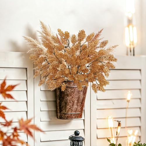 6PCS 20in Artificial Fall Hops Branches Yellow Faux Hops Stems Home Decor