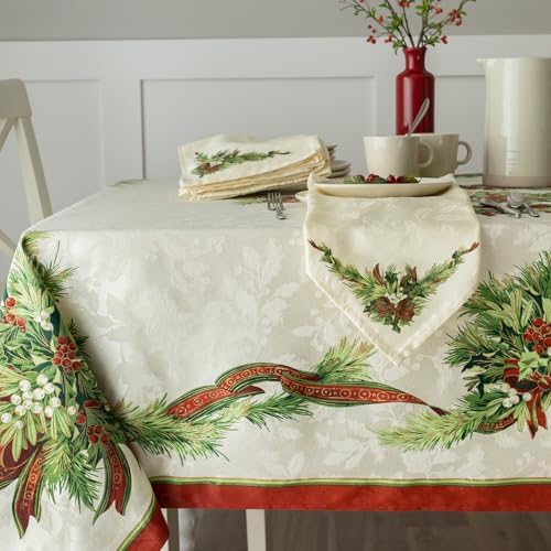 Benson Mills Christmas Ribbons Tablecloth (60" X 84" Rectangular)