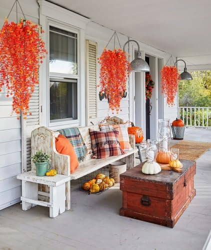 RECUTMS Artificial Hanging Plants Fall Faux Eucalyptus Fake Draping Vines