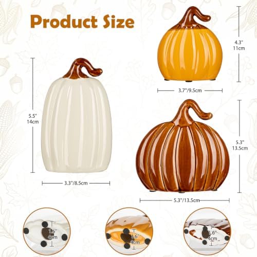 Ceramic Pumpkin Decor Fall Thanksgiving Farmhouse Pumpkin Table Centerpiece