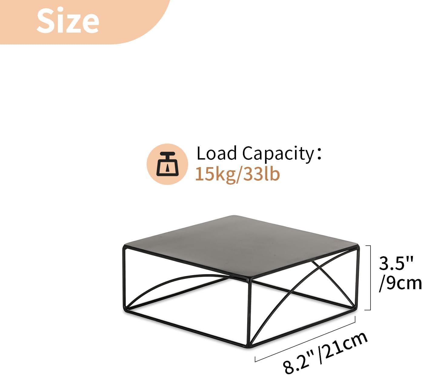 Cake Stand Cupcake Display Metal Dessert Pedestal Stands Food Riser Display Plate / Black / 8.2 Inch