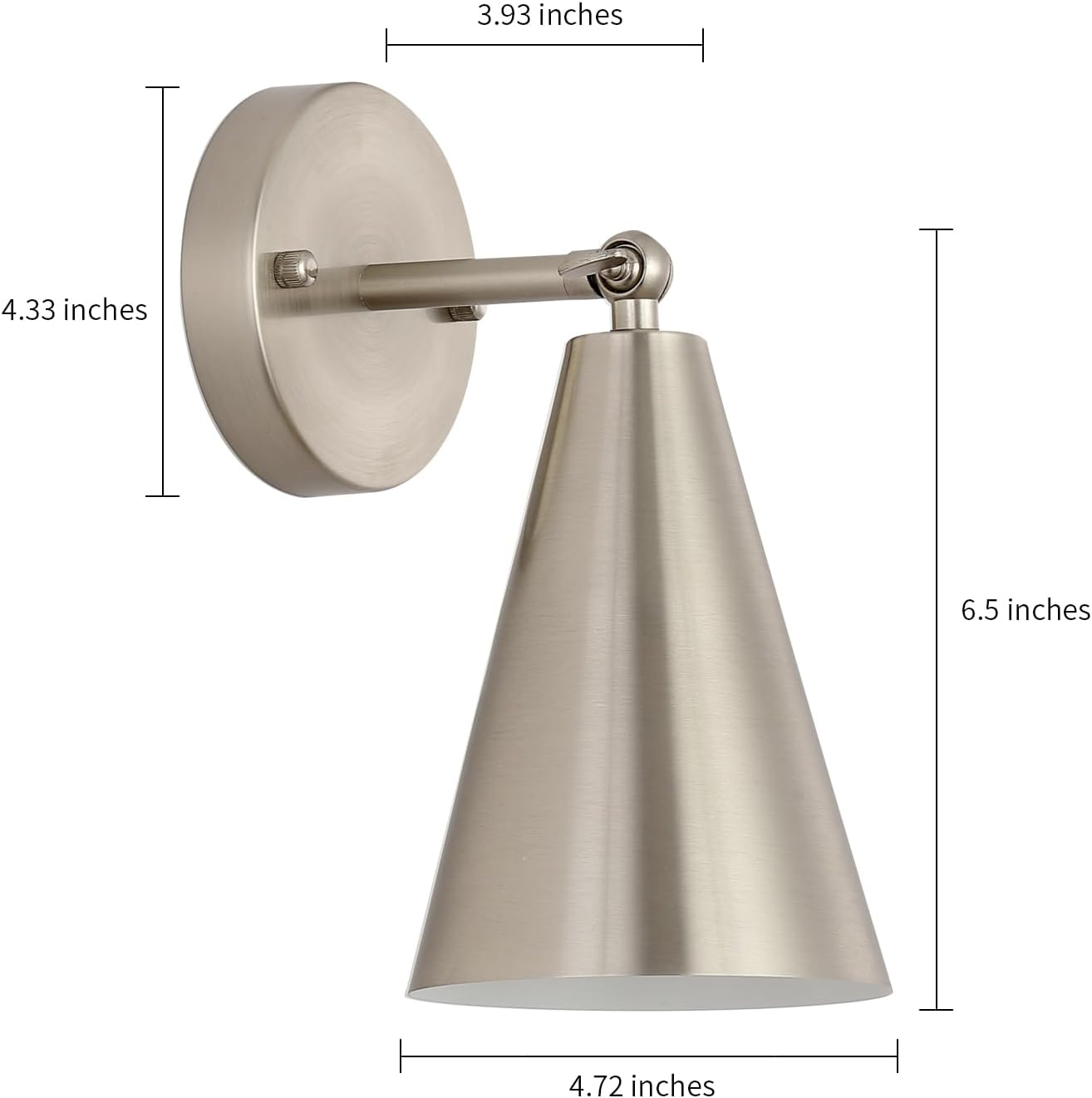 MWZ Brushed Nickel Battery Operated Wall Sconces Set of Two,Wireless Lighting with Remote Control, Modern Dimmable 2